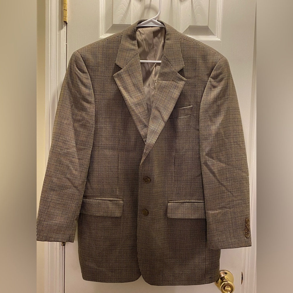 S F Alman Ltd Classic Brown Checkered Men's Blazer